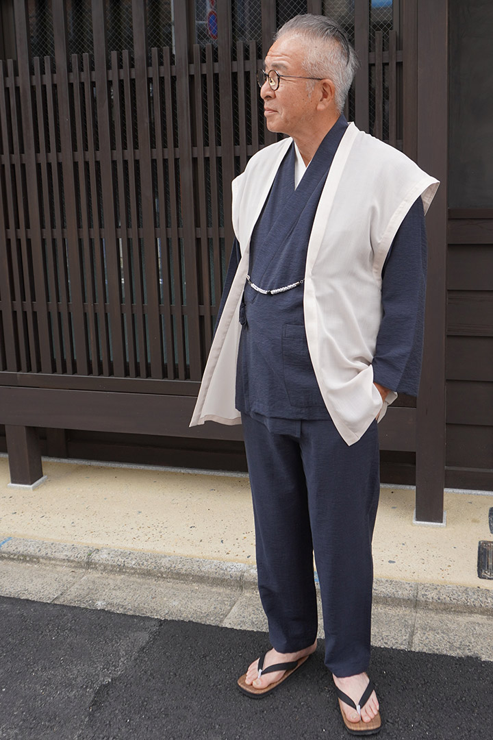 夏の作務衣3点セット～白羽織×紺上下 SA-93の通販情報 - Craft Style