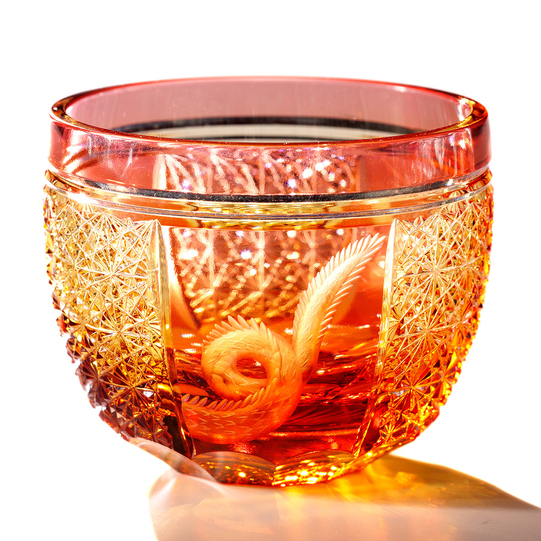 赤龍レッドドラゴンの酒杯　×花岡グラヴィール　琥珀金赤-　Jewel　Kiriko